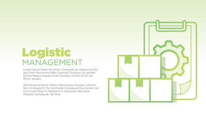 shipping package with check board for logistic management concept. clean coorporate screen size for print, presentation or web template vector illustration