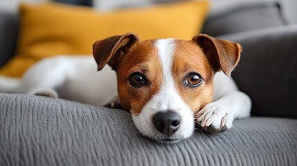 jack russell terrier sitting on the floor Jack Russell Terrier