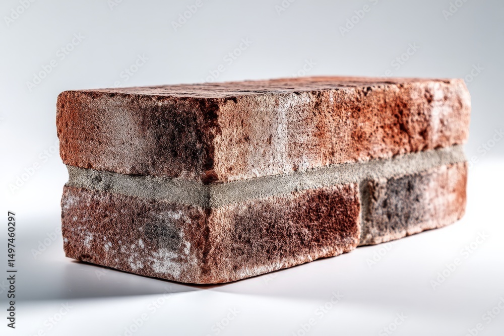 Poster Detail view of a textured brick showcasing natural colors and patterns in a minimalist setting