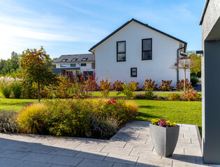 Moderne Einfamilienhaus Siedlung in Deutschland