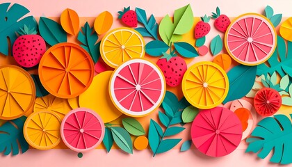 Juicy Fruit Medley with Paper Cut Out Effect