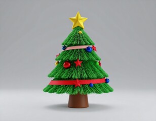 Festive Christmas tree decoration. Perfect for holiday cards and websites.