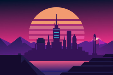 london skyline at sunset