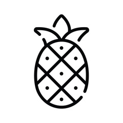 Easy to edit outline icon of pineapple fruit