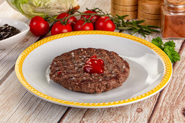 Grilled juicy beef cutlet for burger