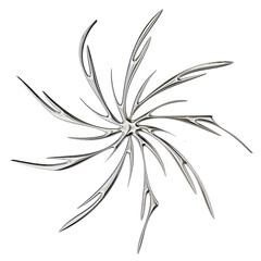 Fototapeta premium Tribal Chrome Symbol – 3D Render on Transparent Background