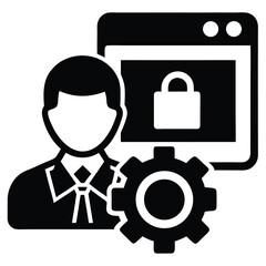 Software Developer element isolated browser with developer tools on white background