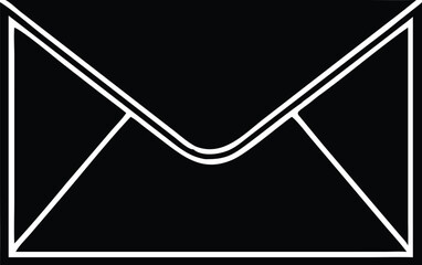 Black envelope mail with white border is visible against a transparent backdrop