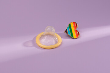 LGBT Badge accessory on a colored background
