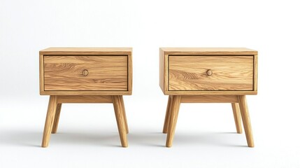 Nightstand with drawers isolated on white background