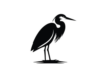 Fototapeta premium simple and unobtrusive Storks bird vector silhouette illustration isolated in white background