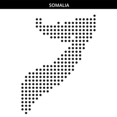 Map outline of Somalia filled with dots