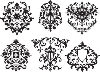 A set of elements, symbols, ornaments, mandalas. Hand drawn vector illustration