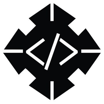 Software Developer element isolated coding symbols on white background