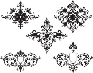 A set of elements, symbols, ornaments, mandalas. Hand drawn vector illustration