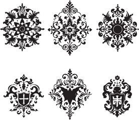 A set of elements, symbols, ornaments, mandalas. Hand drawn vector illustration