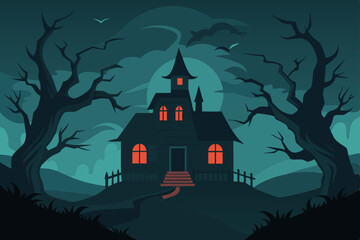 haunted house vector illustration