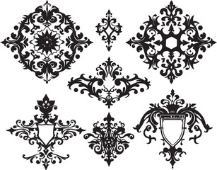 A set of elements, symbols, ornaments, mandalas. Hand drawn vector illustration