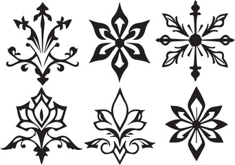 A set of elements, symbols, ornaments, mandalas. Hand drawn vector illustration