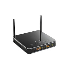 Black wireless internet router png