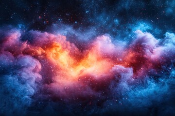 Fototapeta premium Cosmic nebulae, vibrant colors, star-studded
