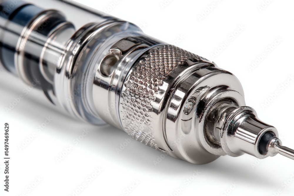 Poster Close-up view of a modern mechanical pencil showcasing intricate design and precision engineering features