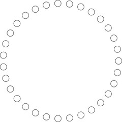 Circle round frame. Dot border line pattern