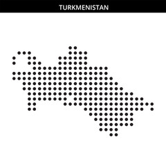 Fototapeta premium Outline of Turkmenistan in Dotted Style