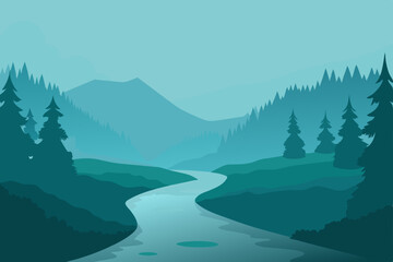 landscape with mountains