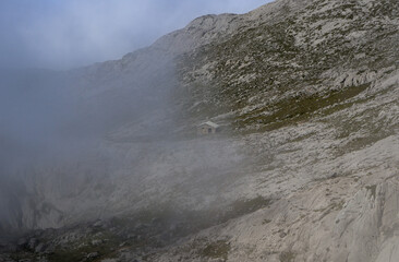 A tourist mountain hut in Picos de Europa, Spain