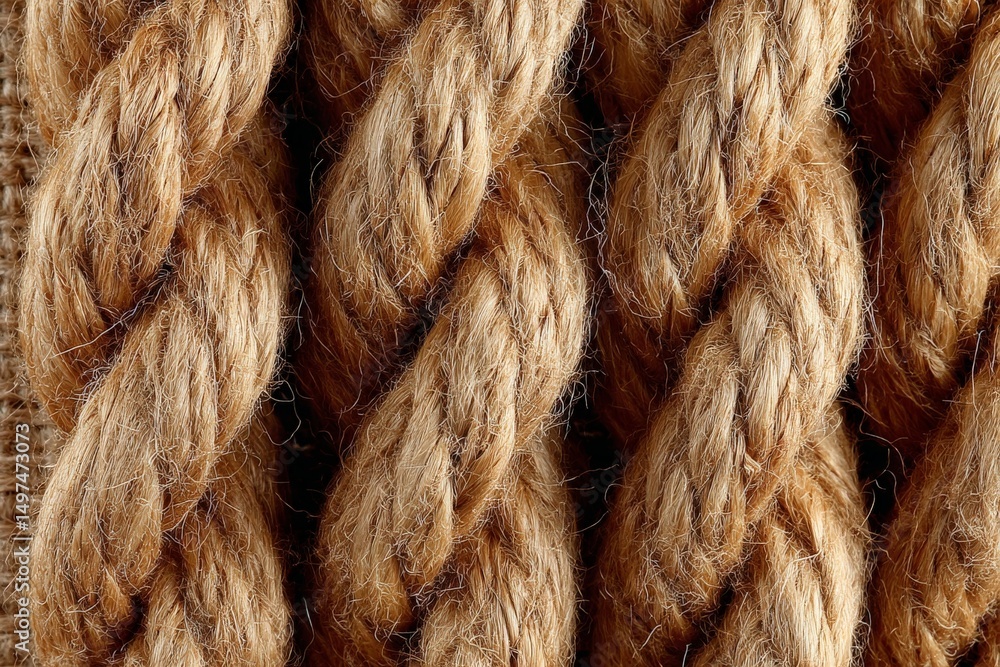Poster natural fiber rope strands intricately twisted for various practical applications and crafts