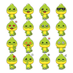 Obraz premium Cute Chameleon Cartoon Mascot Character Illustration