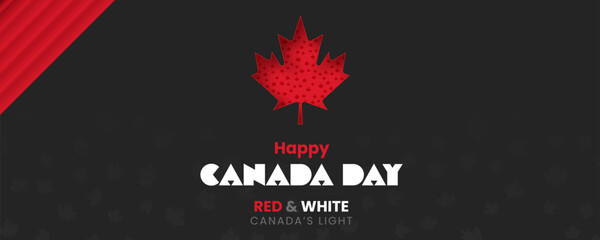 Happy Canada Day themed design based on Red, grey and White colors.