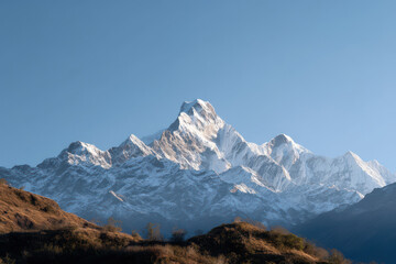 diksha mountain under clear blue sky showcasing its majestic peaks and serene surroundings