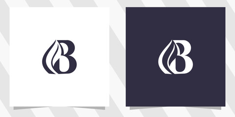 letter b with leaf logo design vector © euforia