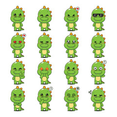 Fototapeta premium Cute Dinosaur Cartoon Mascot Character Illustration