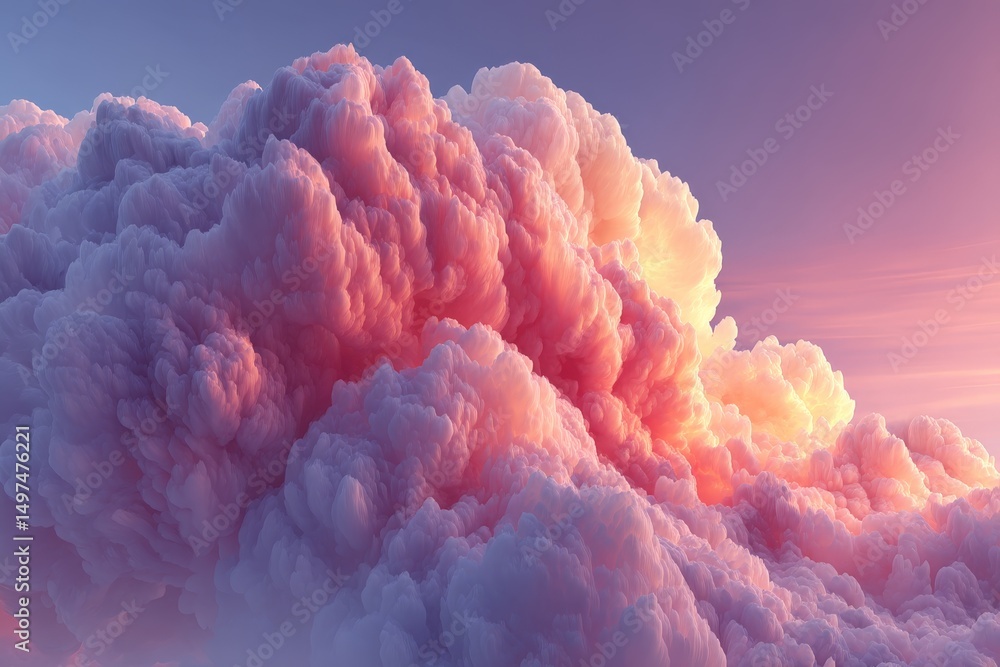 Poster vibrant sunset clouds create a stunning display over the horizon in a tranquil evening sky