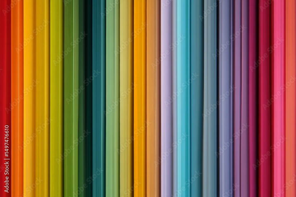 Poster Colorful vertical lines create a vibrant abstract pattern in a modern art installation