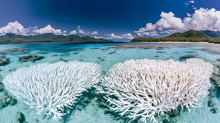 Stunning White Coral Reef in Tropical Ocean Paradise