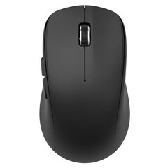 black computer mouse isolated on white