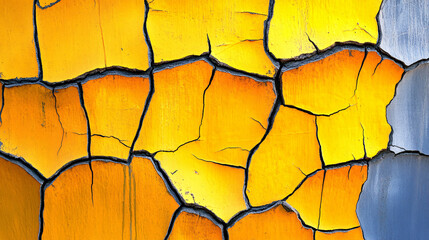Vibrant Abstract Texture Cracked Paint in Golden Hues