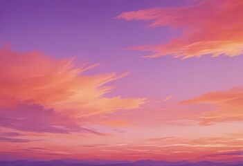 Naklejka premium Abstract watercolor sunset, orange and purple hues blend seamlessly , vibrant, landscape, creative