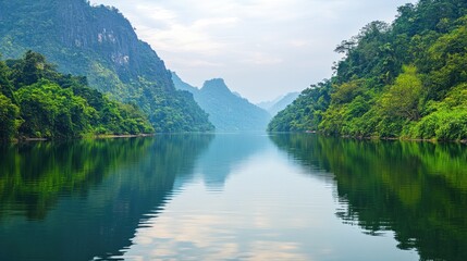 river view decorated with trees and sunlight