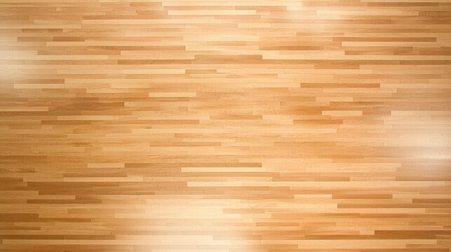 Stunning overhead shot of a well-maintained maple basketball court surface.