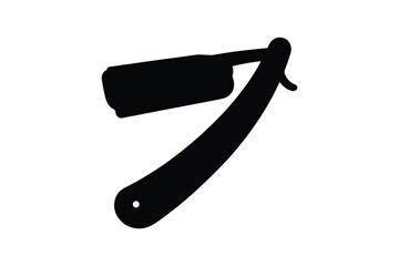 simple and unobtrusive Vintage straight razor vector silhouette illustration isolated in white background