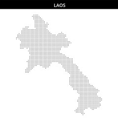 Laos map with dotted pattern