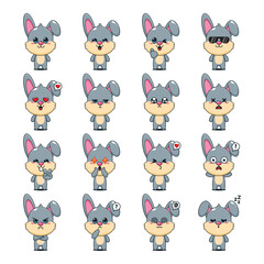 Cute Rabbit Cartoon Mascot Character Illustration