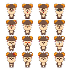 Obraz premium Cute Ram Cartoon Mascot Character Illustration