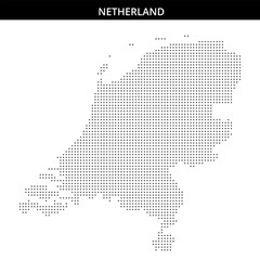 Obraz premium Dotted outline of Netherlands