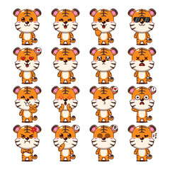Cute Tiger Cartoon Mascot Character Illustration
